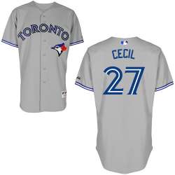 #27 Brett Cecil Gray MLB Jersey-Toronto Blue Jays Stitched Cool Base Baseball Jersey