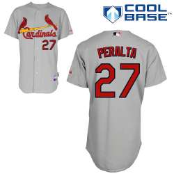 #27 Jhonny Peralta Gray MLB Jersey-St. Louis Cardinals Stitched Cool Base Baseball Jersey
