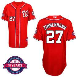 #27 Jordan Zimmermann Red MLB Jersey-Washington Nationals Stitched Cool Base Baseball Jersey