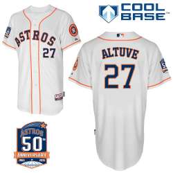 #27 Jose Altuve White MLB Jersey-Houston Astros Stitched Cool Base Baseball Jersey
