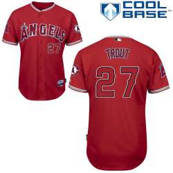 #27 Mike Trout Red MLB Jersey-Los Angeles Angels Of Anaheim Stitched Cool Base Baseball Jersey