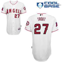 #27 Mike Trout White MLB Jersey-Los Angeles Angels Of Anaheim Stitched Cool Base Baseball Jersey