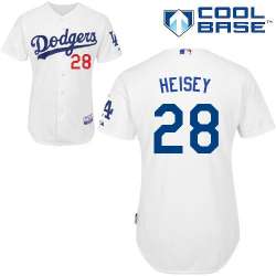 #28 Chris Heisey White MLB Jersey-Los Angeles Dodgers Stitched Cool Base Baseball Jersey