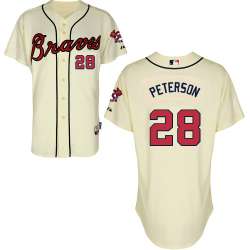 #28 Jace Peterson Cream MLB Jersey-Atlanta Braves Stitched Cool Base Baseball Jersey