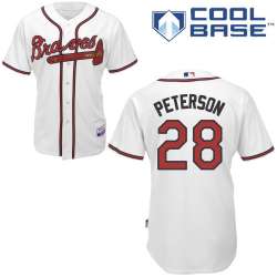#28 Jace Peterson White MLB Jersey-Atlanta Braves Stitched Cool Base Baseball Jersey