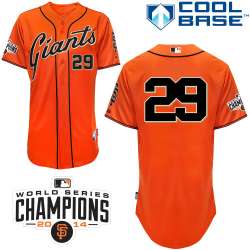 #29 Hector Sanchez Orange MLB Jersey-San Francisco Giants Stitched Cool Base Baseball Jersey