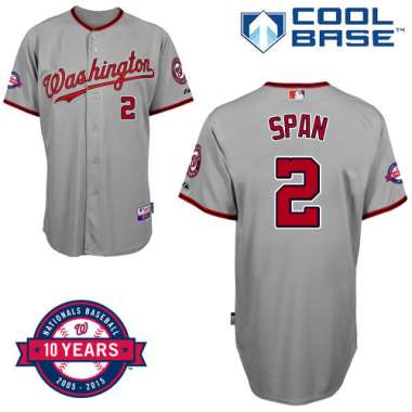 #2 Denard Span Gray MLB Jersey-Washington Nationals Stitched Cool Base Baseball Jersey