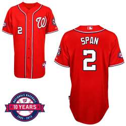 #2 Denard Span Red MLB Jersey-Washington Nationals Stitched Cool Base Baseball Jersey