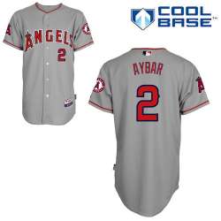 #2 Erick Aybar Gray MLB Jersey-Los Angeles Angels Of Anaheim Stitched Cool Base Baseball Jersey