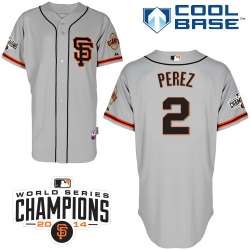 #2 Juan Perez Gray SF MLB Jersey-San Francisco Giants Stitched Cool Base Baseball Jersey