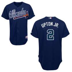 #2 Melvin Upton JR. Dark Blue MLB Jersey-Atlanta Braves Stitched Cool Base Baseball Jersey