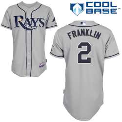#2 Nick Franklin Gray MLB Jersey-Tampa Bay Rays Stitched Cool Base Baseball Jersey
