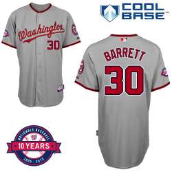 #30 Aaron Barrett Gray MLB Jersey-Washington Nationals Stitched Cool Base Baseball Jersey