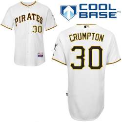 #30 Brandon Cumpton White MLB Jersey-Pittsburgh Pirates Stitched Cool Base Baseball Jersey