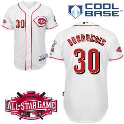 #30 Jason Bourgeois White MLB Jersey-Cincinnati Reds Stitched Cool Base Baseball Jersey
