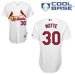 #30 Jason Motte White MLB Jersey-St. Louis Cardinals Stitched Cool Base Baseball Jersey
