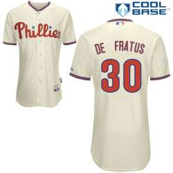 #30 Justin De Fratus Cream MLB Jersey-Philadelphia Phillies Stitched Cool Base Baseball Jersey