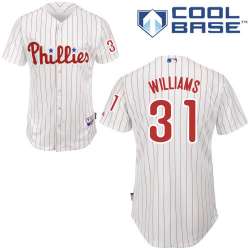 #31 Jerome Williams White Pinstripe MLB Jersey-Philadelphia Phillies Stitched Cool Base Baseball Jersey