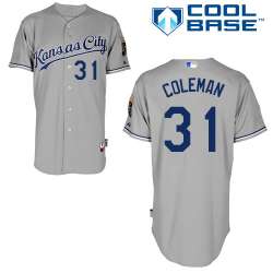 #31 Louis Coleman Gray MLB Jersey-Kansas City Royals Stitched Cool Base Baseball Jersey