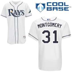 #31 Mike Montgomery White MLB Jersey-Tampa Bay Rays Stitched Cool Base Baseball Jersey