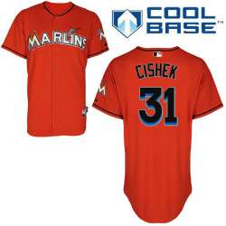 #31 Steve Cishek Orange MLB Jersey-Miami Marlins Stitched Cool Base Baseball Jersey
