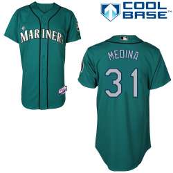 #31 Yoervis Medina Green MLB Jersey-Seattle Mariners Stitched Cool Base Baseball Jersey