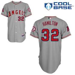 #32 Josh Hamilton Gray MLB Jersey-Los Angeles Angels Of Anaheim Stitched Cool Base Baseball Jersey