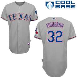#32 Pedro Figueroa Gray MLB Jersey-Texas Rangers Stitched Cool Base Baseball Jersey