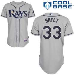 #33 Drew Smyly Gray MLB Jersey-Tampa Bay Rays Stitched Cool Base Baseball Jersey