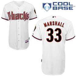 #33 Evan Marshall White MLB Jersey-Arizona Diamondbacks Stitched Cool Base Baseball Jersey