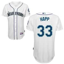 #33 Ja Happ White MLB Jersey-Seattle Mariners Stitched Cool Base Baseball Jersey