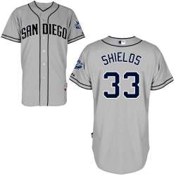#33 James Shields Gray MLB Jersey-San Diego Padres Stitched Cool Base Baseball Jersey