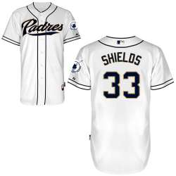 #33 James Shields White MLB Jersey-San Diego Padres Stitched Cool Base Baseball Jersey
