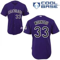 #33 Justin Morneau Purple MLB Jersey-Colorado Rockies Stitched Cool Base Baseball Jersey