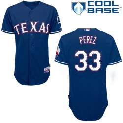 #33 Martin Perez Blue MLB Jersey-Texas Rangers Stitched Cool Base Baseball Jersey