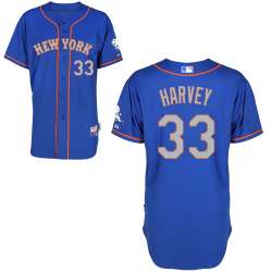 #33 Matt Harvey Light Blue MLB Jersey-New York Mets Stitched Cool Base Baseball Jersey