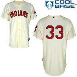 #33 Nick Swisher Cream MLB Jersey-Cleveland Indians Stitched Cool Base Baseball Jersey