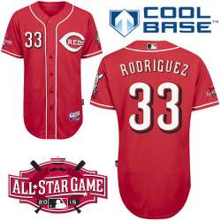 #33 Yorman Rodriguez Red MLB Jersey-Cincinnati Reds Stitched Cool Base Baseball Jersey