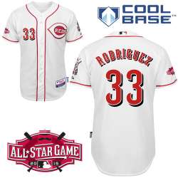 #33 Yorman Rodriguez White MLB Jersey-Cincinnati Reds Stitched Cool Base Baseball Jersey