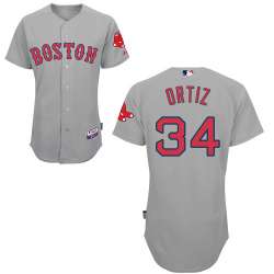 #34 Davod Ortiz Gray MLB Jersey-Boston Red Sox Stitched Cool Base Baseball Jersey