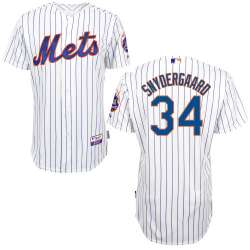 #34 Noah Snydergaard White Pinstripe MLB Jersey-New York Mets Stitched Player Baseball Jersey