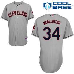 #34 Zach Mcallister Gray MLB Jersey-Cleveland Indians Stitched Cool Base Baseball Jersey