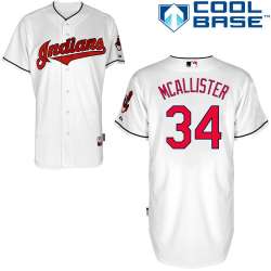 #34 Zach Mcallister White MLB Jersey-Cleveland Indians Stitched Cool Base Baseball Jersey