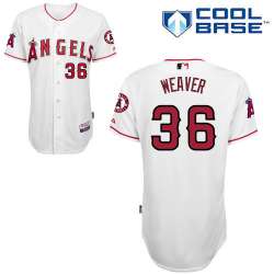 #36 Jered Weaver White MLB Jersey-Los Angeles Angels Of Anaheim Stitched Cool Base Baseball Jersey