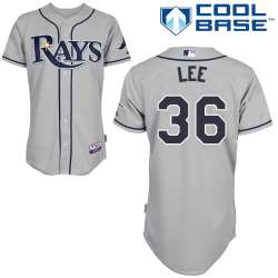 #36 Ju Hak Lee Gray MLB Jersey-Tampa Bay Rays Stitched Cool Base Baseball Jersey