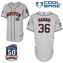 #36 Will Harris Gray MLB Jersey-Houston Astros Stitched Cool Base Baseball Jersey