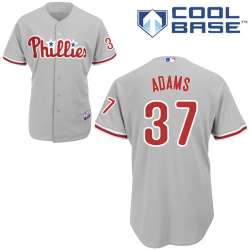 #37 Mike Adams Gray MLB Jersey-Philadelphia Phillies Stitched Cool Base Baseball Jersey
