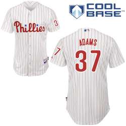 #37 Mike Adams White Pinstripe MLB Jersey-Philadelphia Phillies Stitched Cool Base Baseball Jersey
