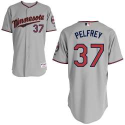 #37 Mike Pelfrey Gray MLB Jersey-Minnesota Twins Stitched Player Baseball Jersey