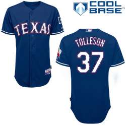 #37 Shawn Tolleson Blue MLB Jersey-Texas Rangers Stitched Cool Base Baseball Jersey